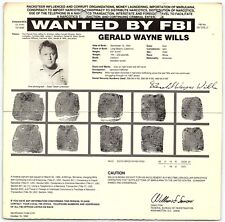 1992 FBI WANTED POSTER GERALD WAYNE WILLS MULTIMILLION NARCOTICS TRAFFIC Z4979 picture