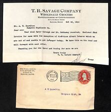 Newburgh, ME Amos W. Knowlton* Bangor 1915 TR Savage Co. Grocers Letterhead picture