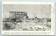 Postcard Fairmont Hotel looking over ruins of Flood Mansion SF CA 1906 A190 picture