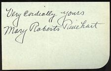 Mary Roberts Rinehart d1958 signed autograph auto 3x5 Cut American Writer picture