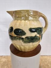 EARLY Antique Roseville Pottery Utility Kitchen Pitcher With Trees Landscape 7