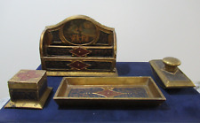 Rare Gorgeous Antique Italian Wooden Ink Writing and Paper Shelves Supplies picture
