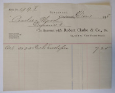 1888 Robert Clarke & Co. Invoice Bill Receipt Cincinnati, Ohio picture