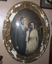 Large Oval Antique Black & White Photographs Framed instant ancestors  picture