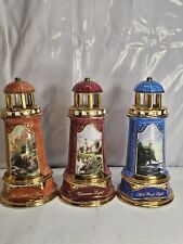 Lot Of 3 Thomas Kinkade Porcelain Lighthouse Figures Collection Victorian Light picture