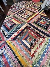 Antique Silk quilt very colorful. 59” x 86” picture