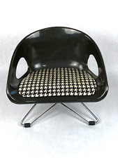 Vintage Cosco Childs Booster Chair Kitchen Black Houndstooth Mid Century Modern picture