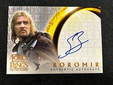 2002 TOPPS LORD OF THE RINGS TWO TOWERS BOROMIR SEAN BEAN AUTOGARPHED CARD AA picture