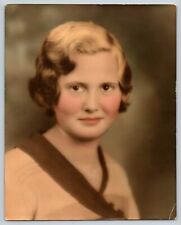 Helen Haslen Wife of Harlen Adopted Sister of Gladys Vintage Hand Colored Photo picture