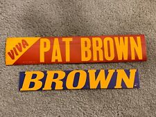 Lot of 2 Vintage 1966 PAT BROWN for CALIFORNIA GOVERNOR BUMPER STICKERS picture
