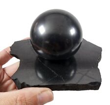 Shungite Sphere with Base Russia 400 grams picture