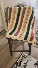 Vintage 70's Afghan Blanket Throw Handmade Scallop Crochet Retro App 65x50 picture