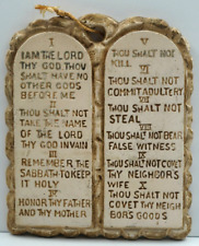 Vintage Ten Commandment Plaster Hanging Wall Plaque picture