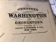 Vintage Washington - Georgetown Map R.R. Lines PUB. Alvin Johnson New York RARE picture
