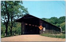 Postcard Covered Bridge Harpersfield Ohio USA North America picture
