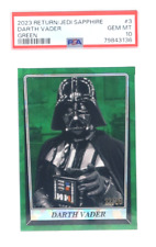 2023 Topps Star Wars Chrome Sapphire ROTJ DARTH VADER #3 GREEN PSA 10 picture