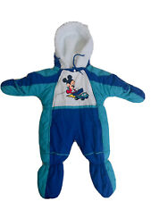 Vintage 1984 Disney Babies Mickey Infant Coat Blue Mighty-Mac One Piece 6M picture