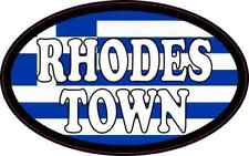 4in x 2.5in Oval Greek Flag Rhodes Town Sticker Car Truck Vehicle Bumper Decal picture