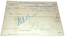 MAY 1875 LAKE SHORE & MICHIGAN SOUTHERN RAILWAY NYC FREIGHT RECEIPT picture