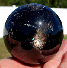 Original NEW Old Stock BLACK SMOKY MORION Quartz Crystal Sphere SCRYING Ball picture