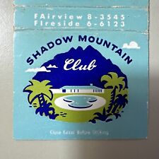 Vintage 1960s Shadow Mountain Club Palm Desert CA Matchbook Cover Midcentury picture