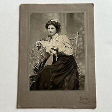 Antique Cabinet Card Photograph Fashionable Young Woman Paper Gainesville TX picture