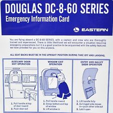Vintage 1968 Douglas DC-8-60 Eastern Airline Aircraft Emergency Information Card picture