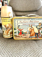Vintage Roy Rogers And Dale Evans Double T Bar Ranch Lunchbox Thermos 1950s picture