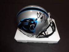 Christian McCaffery Carolina Panthers Autographed Riddell Mini Helmet GA coa picture