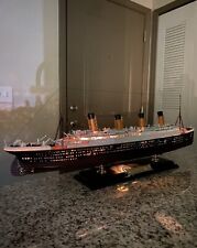 Large 30” Handcrafted  TITANIC Model With Lights And Display Stand picture