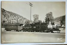 Old Time Train. Idaho Springs Colorado.  Colorado & Southern Real Photo Postcard picture