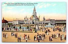 Postcard 1915 Panama-Pacific Expo View Of Tower From Main Entrance San Francisco picture