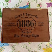Samuel J Davis 1886 The Vintage Empty Cigar Box New York Edition picture