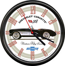 Licensed 1957 Corvette Blk Convertible Chevrolet General Motors Sign Wall Clock picture