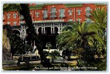 1918 Main Entrance And Palm Garden Exterior Tampa Florida Posted Trees Postcard picture