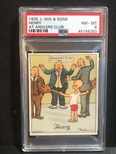 Henry at Anglers Club 1935 J. Wix & Sons Tobacco Card Graded PSA 8 NM-MT picture