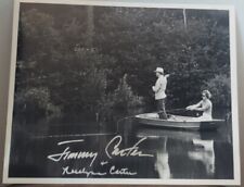 Jimmy Carter & Rosalynn Signed 8x10 Fishing Photo Full Signature POTUS Auto picture
