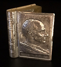 VINTAGE ROSARY BOX - POPE PAUL VI - PAULUS VI PONT MAX - 1963-78 - SILVER PLATED picture