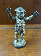 Vintage Or Antique Child Infant ‘Pick Me Up’ Metal Statue Figurine 4-3/8” picture