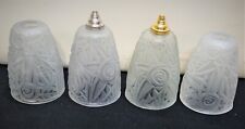 French Art Deco Clear Frosted Glass Shades - Set of 4 picture