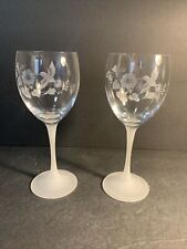 2  Avon HUMMINGBIRD  BEVERAGE GLASSES 24% Lead Crystal etched frosted 8 1/8