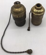 RARE TWO P & S PATENTED MAY 17 1910 BRASS LIGHT SOCKETS picture