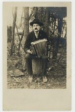 Cowboy Accordion Player 1909 Musician Outdoors Music Instrument Bluegrass Q8678 picture