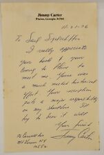 Jimmy Carter Handwritten Letter To Abraham Lincoln Historian Saul Sigelschiffer  picture