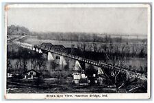c1930's Birds Eye View Hazelton Bridge Indiana IN Unposted Vintage Postcard picture