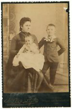 Antique Circa 1880s Cabinet Card McIntyrr Beautiful Portrait Mother & Children picture