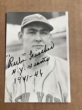 RUBE FISCHER New York Giants Signed Photo Card picture