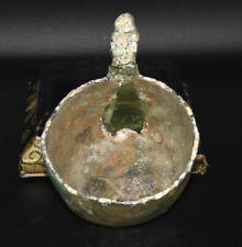 Authentic Ancient Iridescent Roman Islamic Glass Bowl Pot Ca. 1st-7th Century AD picture