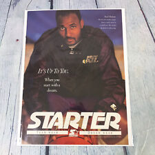 Vintage 1993 Starter Jacket Karl Malone Genuine Magazine Advertisement Print Ad picture