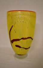 Pizzichillo-Gordon Style Large Yellow Decorative Vintage Art Glass Vase picture